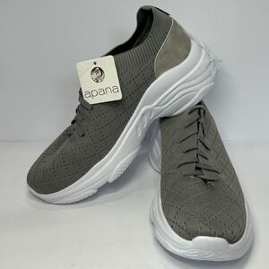 Apana Trainee Womens 8M Grey Knit Chunky Platform Sneakers AF9977 New